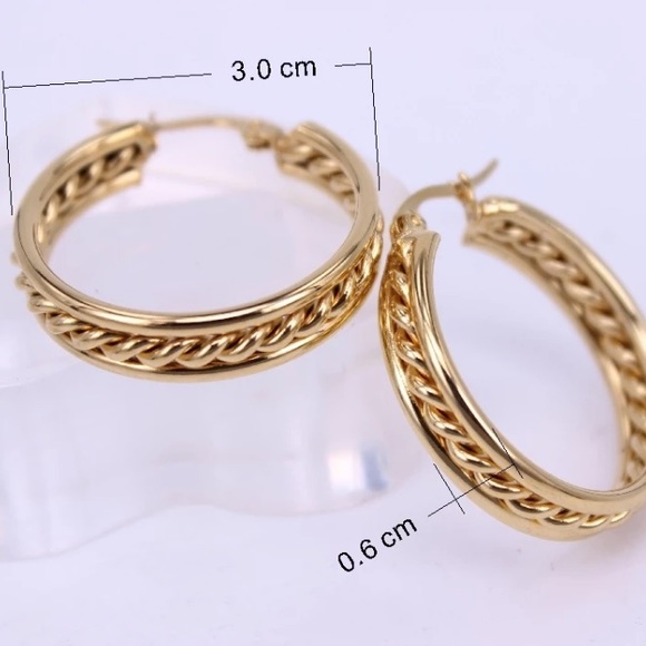 18K gold plated hoop earrings - Picture 5 of 5